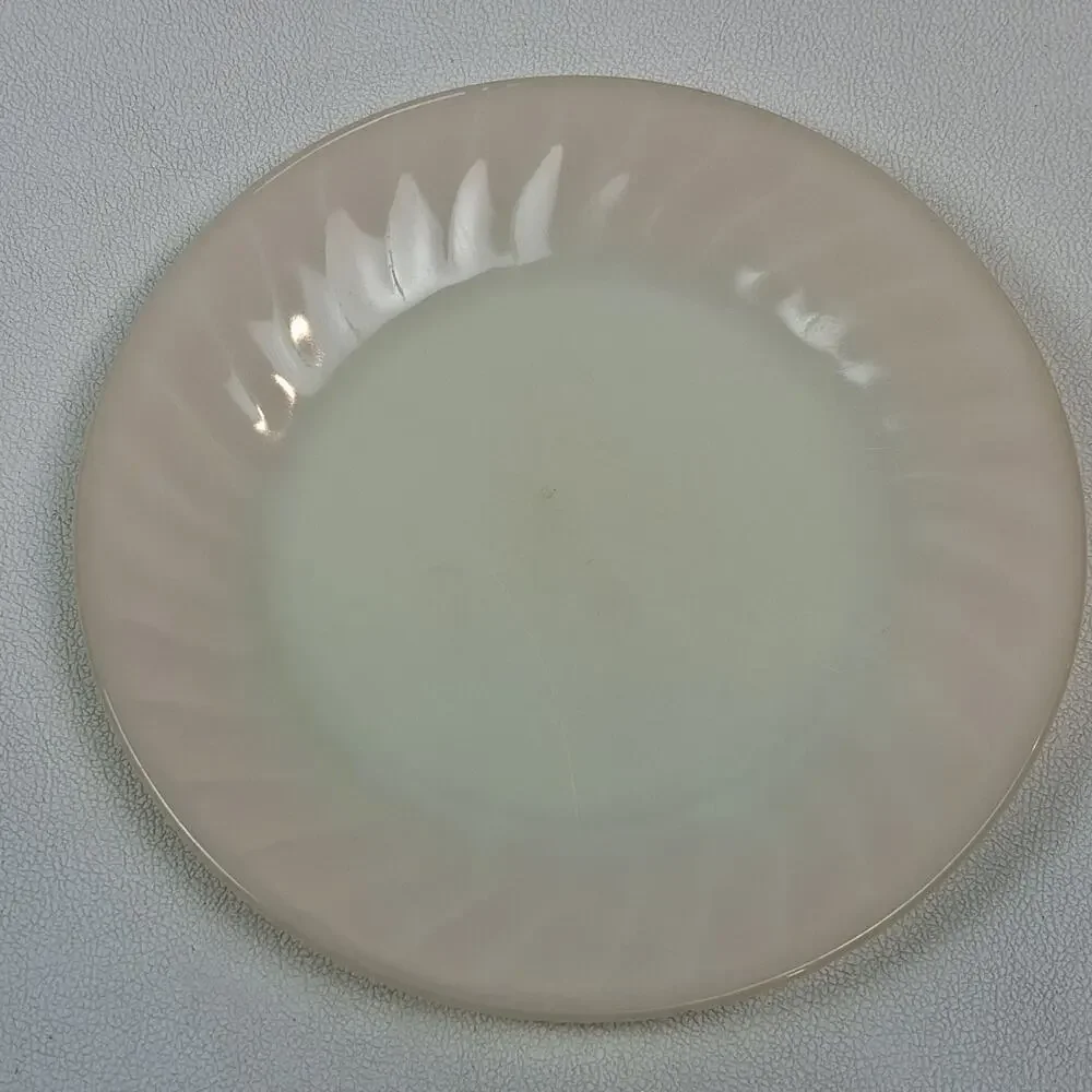 Fire-King Swirl Dinnerware Dinner Plate Ivory 7.5
